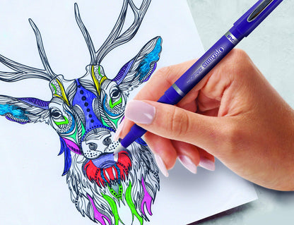 OPTIMUS 24-Color 0.7mm Felt Tip Pens - No Bleed, For Writing, Drawing, Journaling