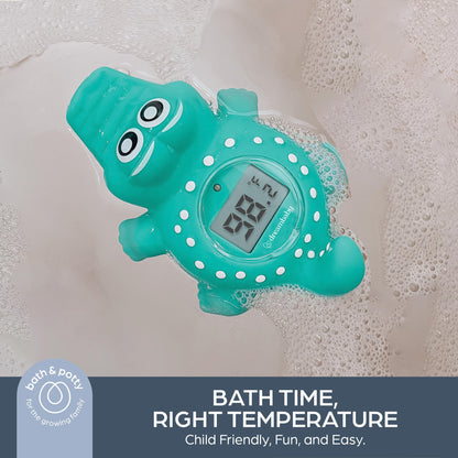 Dreambaby Floating Crocodile Bath Thermometer - Water Temperature Monitoring for Newborns, Infants, Toddlers - Croc Toy with Fahrenheit Display
