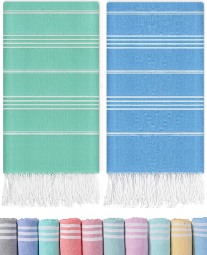 Antfuny 2 Packs Turkish Beach Towels Pool Towel Beach Mat Sauna Blanket Fast Drying Sand Proof Cute Aesthetic Travel Trip XXL Big Wet Cool Beaxh Towell Besch Tows Inside Bundle Couple Cat Each towela