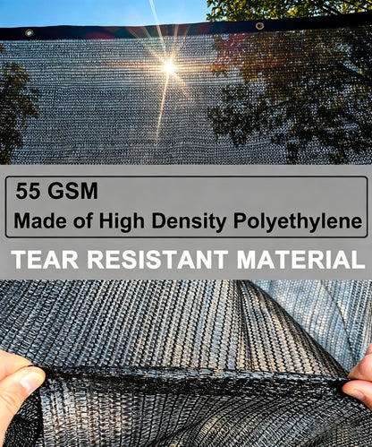 E.share 40%-50% Black Sun Shade Cloth Outdoor - 12Ft X 6Ft Garden Shade Netting with Grommets for Greenhouse, Plant Covers, Patio, Chicken Coop, Barn & Kennel