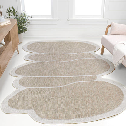 JONATHAN Y Rustic Abstract Indoor Outdoor Area Rug 8X10 Beige/Cream, Jasper Modern for Backyard, Patio, Porch, Easy-Cleaning, High Traffic, Pet-Friendly, Non-Shedding (SHP101B-8)