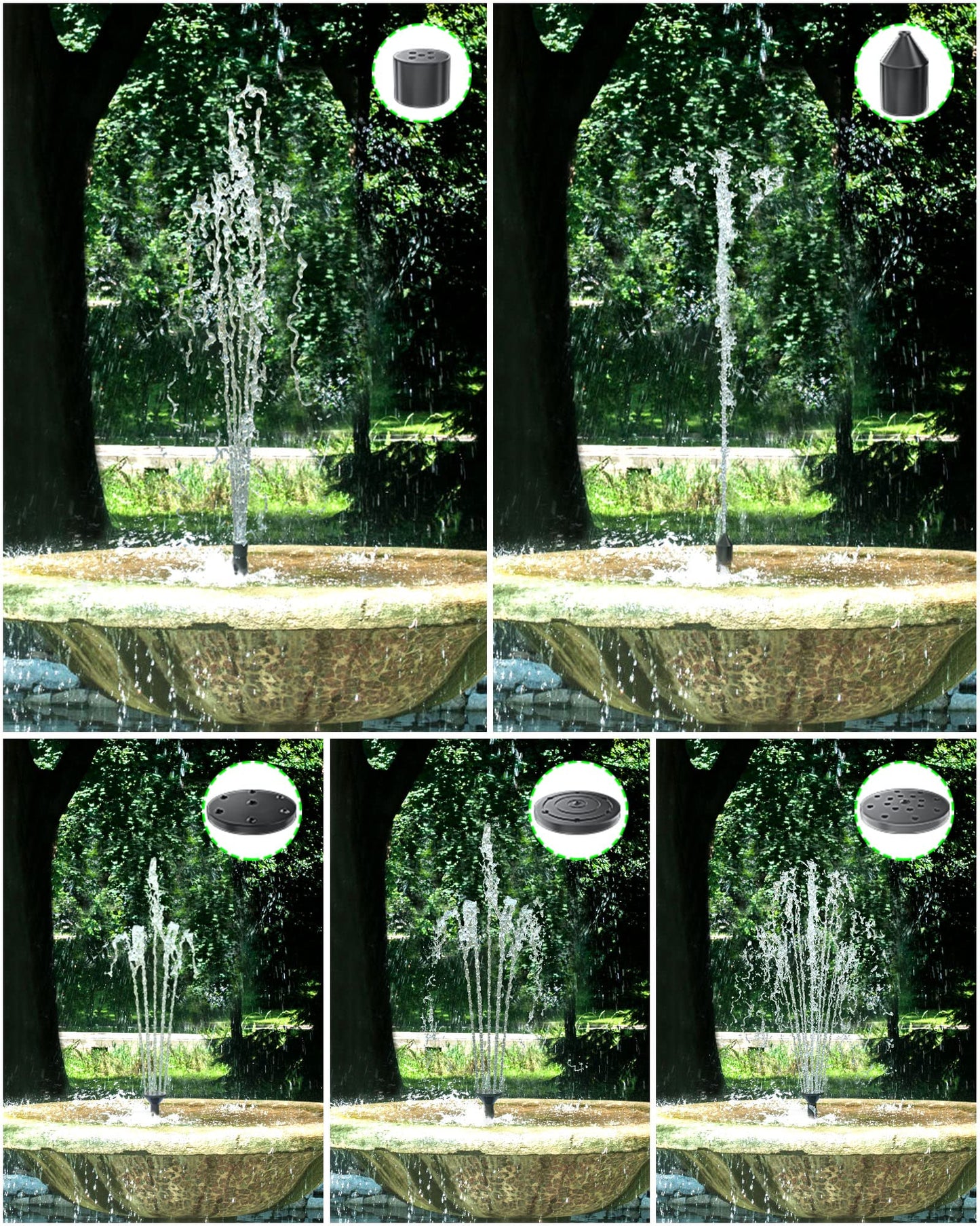Biling Solar Water Pump for Bird Bath, 6.5W Solar Panel Kit Outdoor Solar Fountain with DIY 5ft Tubing for Small Ponds Garden and Pool