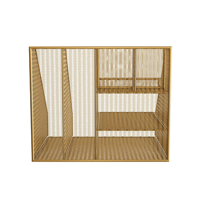 Martha Stewart Ryder Gold Mesh Metal Large Desktop Organizer with Magazine File Holder, Pen Holder, and Storage