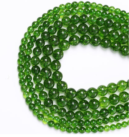 Natural Green Crystal Stone Beads for Jewelry Making DIY Bracelet Necklace Jewelry Making 1 Strand 15.5inch 35PCS 10MM