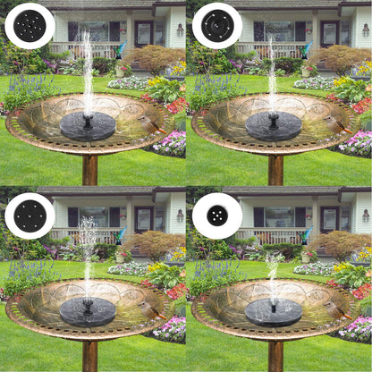 Mademax Solar Bird Bath Fountains, Upgrade 1.4W Solar Fountain Pump with 6 Nozzles, Free Standing Floating Solar Powered Water Fountain Pump for Bird Bath, Garden, Pond, Pool, Outdoor