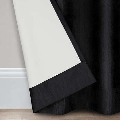 ECLIPSE Kendall Modern Blackout Thermal Rod Pocket Window Curtain for Bedroom or Living Room (1 Panel), 42 in x 84 in, Black