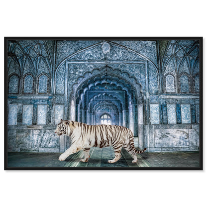 The Oliver Gal Artist Co. Animals Wall Art Framed Canvas Prints 'Wild Nature Blues ' Felines