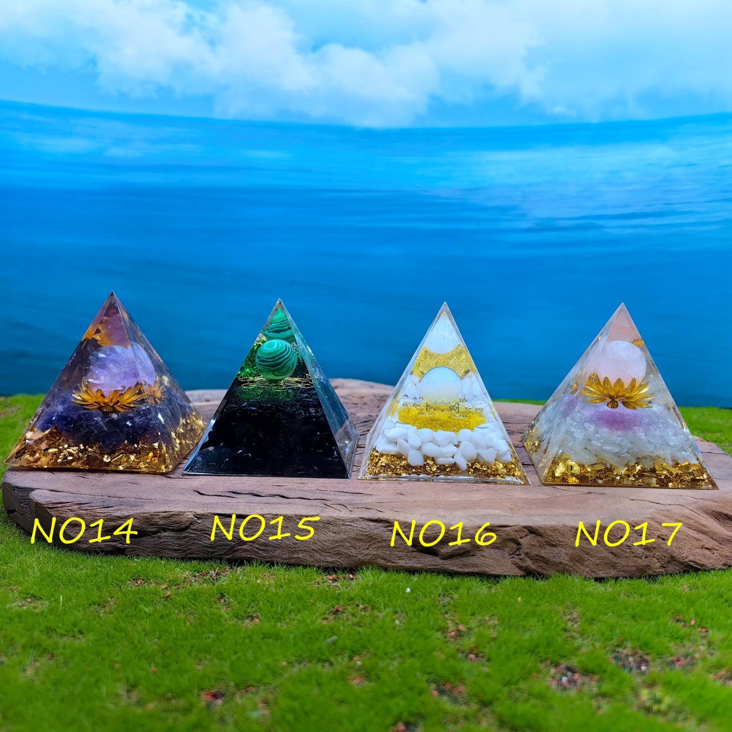 Healing Crystals Orgone Pyramid for Positive Energy, Stress Reduction, and Attracting Wealth and Luck Reduce Stress and Promote Healing with this Crystal Pyramid Home Decor (NO6,6cm)