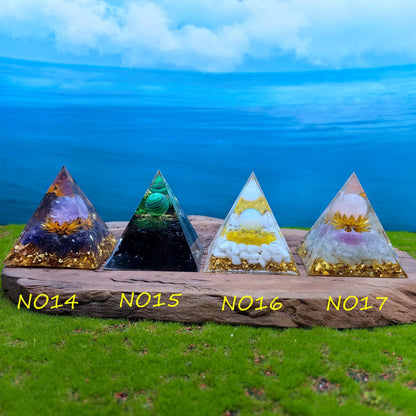 Healing Crystals Orgone Pyramid for Positive Energy, Stress Reduction, and Attracting Wealth and Luck Reduce Stress and Promote Healing with this Crystal Pyramid Home Decor (NO2,6cm)