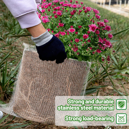 Aulock 5 Gallon Plant Root Protector for Gopher Voles Moles, 8 Pack Stainless Steel Guard Baskets Cages