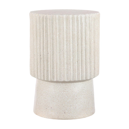 JONATHAN Y TBL1102B Louisa 19" Modern Art Deco Tambour Indoor/Outdoor Accent Table Art Deco, Minimalist, Contemporary, Bohemian, Mid-Century, Patio, Garden, Bathroom,Living Room, Cream Terrazzo Finish