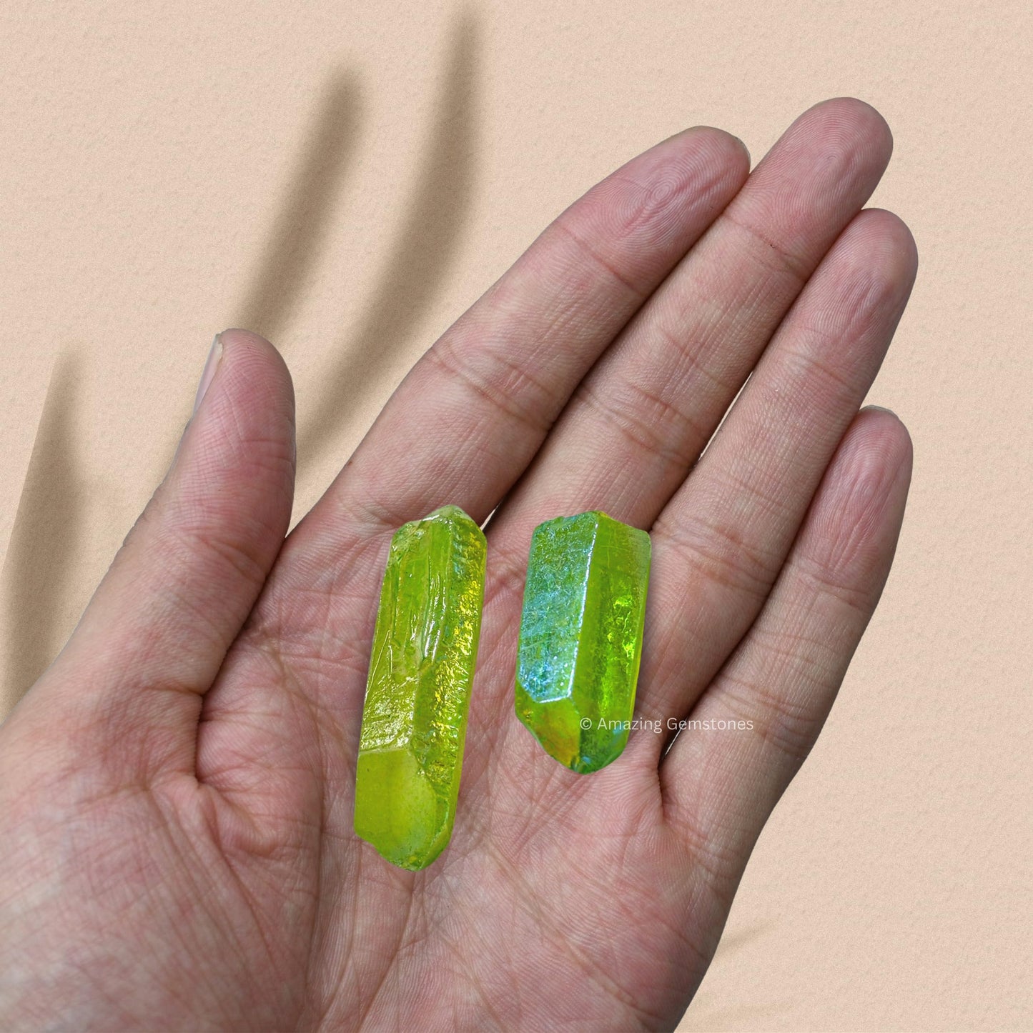 Amazing Gemstone Apple Aura Quartz Raw Pencil Points Crystals and Healing Stones, Natural Rocks for Meditation and DIY Raw Point Stones and Crystals (1 lb)