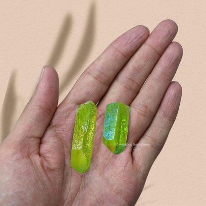 Amazing Gemstone Apple Aura Quartz Raw Pencil Points Crystals and Healing Stones, Natural Rocks for Meditation and DIY Raw Point Stones and Crystals (1 lb)