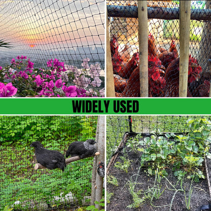 NONMON Bird Netting 5 x 100 FT Heavy Duty Garden Netting Deer Fence Netting Pest Barrier for Protect Fruit Trees, Plants and Vegetables Against Birds, Deer, Squirrels, Black