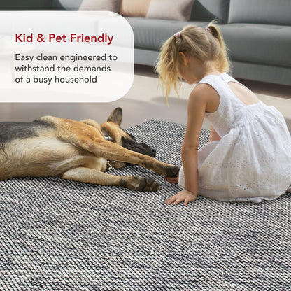 nuLOOM Alessi Solid Farmhouse Cotton Area Rug, 5x8, Grey