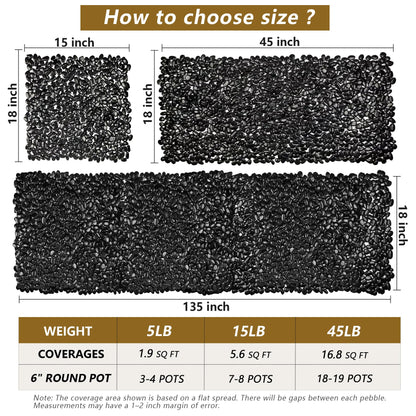 Garrdeen 5LB Black Polished River Rocks, 0.5–1.0 inch Small Pebbles for Indoor Plants, Aquarium Rocks, Fish Tank Gravel, Decorative Stones for Planters, Vase Fillers & Landscaping Decor