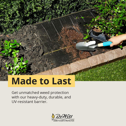 Dewitt 3-Pack Sunbelt Weed Barrier Fabric 3.2 oz, 6 x 300 Feet – Heavy-Duty Ground Cover Mat for Greenhouse Floors, Garden Rows, Raised Beds, Yard Gardening, and Outdoor Landscape Protection