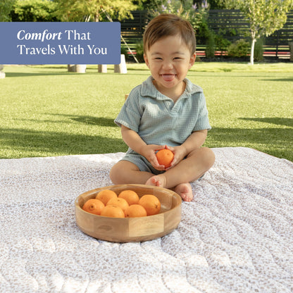 Toddlekind Portable Baby Mat, Organic Cotton 47" x 47, Portable, playpen mat, Travel, Indoor/Outdoor mat, for Babies/Toddlers, 0m+ (Earthen)