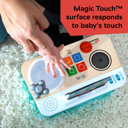 Baby Einstein + Hape Magic Touch Kitchen Play Toy Cooking Stove Set with Real Sounds and Music, Fine Motor Skill Development, Ages 1, 2, 3, 4+