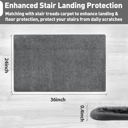 PURE ERA Carpet Stair Tread Landing Mat Tape Free Self Adhesive Non Slip Skid Resistant Indoor Doormat Area Rug Floor Mat for Kitchen Bathroom Workstations Washable 2' X 3' (Dark Gray)