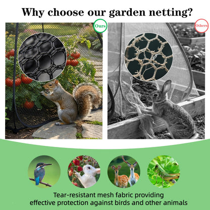 2PCS Pop-Up Garden Netting Protector with 2 Storage Bags & 16 U-Shaped Nails, 28"x28"x32" Plant Shade Tent， Mesh Plant Cover from Animals for Vegetables Fruits Flowers