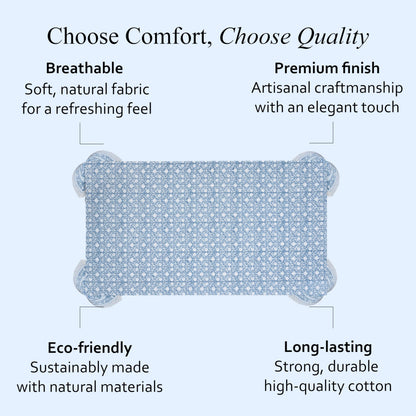 CPC Azure Regal Tablecloth 100% Cotton 70x118 Inch Indian Block Print Rectangle Table Cover, Table Cloth for Gifting in Weddings, Halloween, Fall, Christmas, Thanksgiving