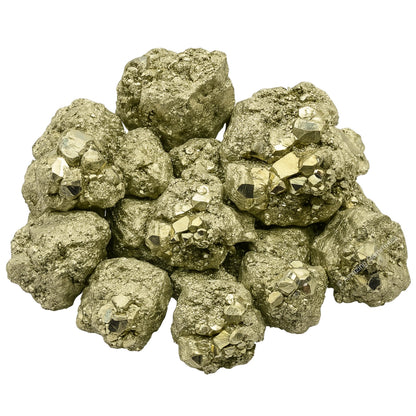 Amazing Gemstone 2 Pieces Pyrite Raw Crystals and Healing Stones, Natural Rocks for Tumbling and DIY Raw Stones and Crystals