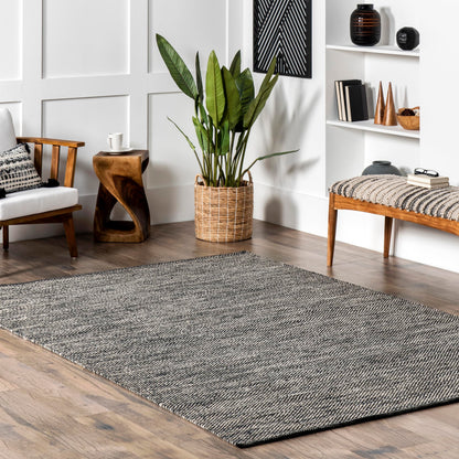 nuLOOM Alessi Solid Farmhouse Cotton Area Rug, 5x8, Grey