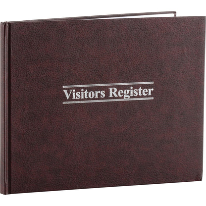 Wilson Jones S490 Visitor Register Book, Red Hardcover, 112 Ruled Pages, 8 1/2 x 11