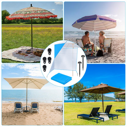 Bylion Large 5.9 x 9.8ft Umbrella Side Shade-UPF50+ Sidewall Accessory for Portable Beach Umbrella Removable Shelter Wall to Block Sun, Wind, & Rain - Waterproof SunWall for Universal Canopy Sunshade