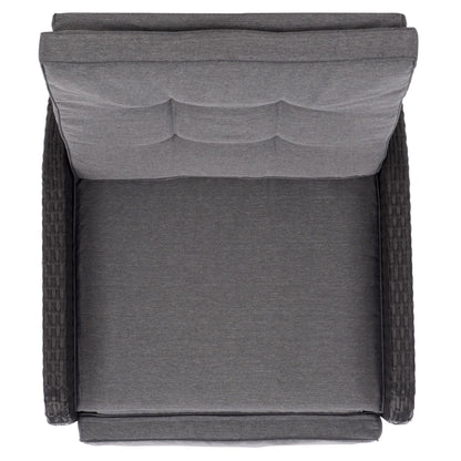 SAFAVIEH Outdoor Patio Furniture Collection – Millman Black & Grey Weather-Resistant Recliner Chair, Adjustable Backrest & Cushioned Seat (PAT6906A)