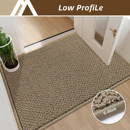 COSY HOMEER Door Mat 20" x 32", Non Slip Absorbent Entryway Rugs, Dirt Trapper Doormats, Washable Entrance Mats, Low Pile Welcome Floor Mat for Front Back Door and Entry Mats,Taupe