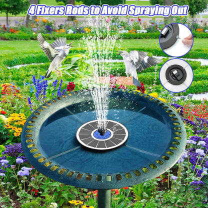 SZMP Solar Fountain Upgrade, 3.5W Solar Powered Bird Bath Fountains with Flower, Outdoor Water Feature Solar Pump with 7-in-1 Nozzles, 4 Fixed Pipes for Humingbirds, Garden, Pool, Pond, and Fish Tank