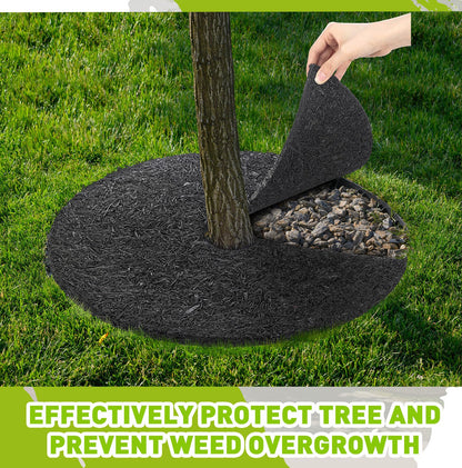 Peryiter 6 Pcs Rubber Mulch Tree Ring, Heavy Duty Rubber Mulch Mat, Tree Protector Weed Barrier Mats, Round Root Barrier for Root Protection Weed Grass Control (20 Inches)