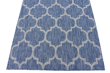 Unique Loom Outdoor Trellis Collection Area Rug (4' 1" x 6' 1" Rectangle, Navy Blue/ Ivory)
