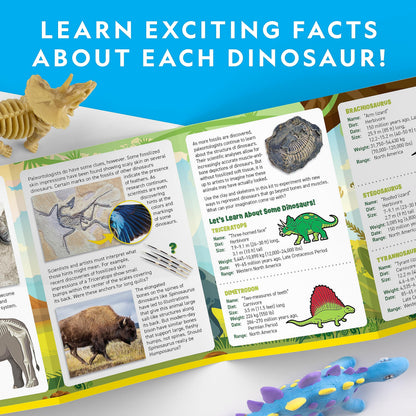 Blue Marble National Geographic Clay Dinosaur Arts & Crafts Kit - Air Dry Clay for Kids with 5 Clay Colors, 5 Dino Skeletons & Googly Eyes, Dinosaur Activity for Girls and Boys Ages 4 5 6 7 8 9 & 10