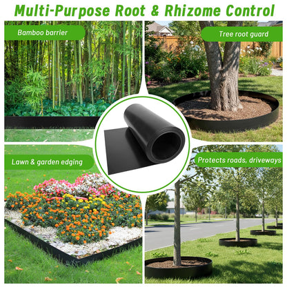 Convivium Tree Root Barrier 12in x 20ft x 60mil, Heavy-Duty Recycled HDPE Root Blocker Roll, Bamboo Barrier for Landscaping, Lawn & Garden Edging, Sidewalk & Foundation Protection