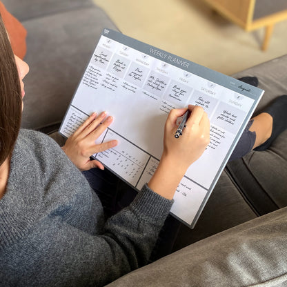 Clear Mind Concepts Weekly Desk Planner - Large 11.3” x 16.5” Tear-Off Pad, 52 Undated Sheets, Thick 120gsm No-Bleed Paper - To-Do List, Notes & Weekly Schedule Organizer