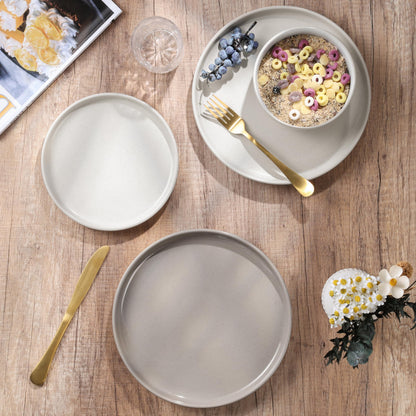HaWare Stoneware Dinnerware Sets, 18-Piece Plates and Bowls Set for 6, Dishes Set for Home Restaurant, Speckled Multicolor