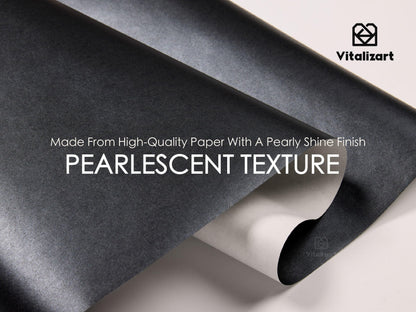 Vitalizart Black Wrapping Paper Set 17" Pearly-Lustre With Silk Like Satin Ribbon & Gift Tags Recyclable Christmas Gift Wrapping Birthday Baby Shower Wedding Handmade Crafts 197"(16.4 Ft)