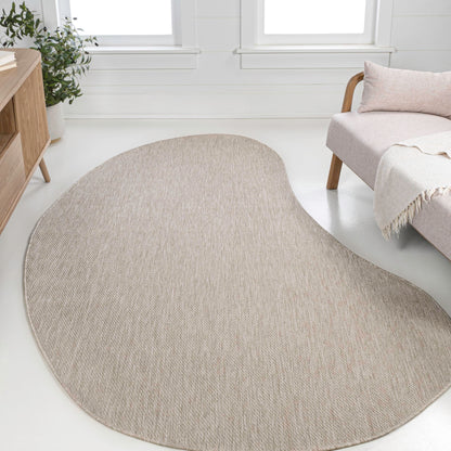 JONATHAN Y Rustic Organic Curve Indoor Outdoor Area Rug 8X10 Beige, Evan Modern for Backyard, Patio, Porch, Easy-Cleaning, High Traffic, Pet-Friendly, Non-Shedding (SHP102C-8)