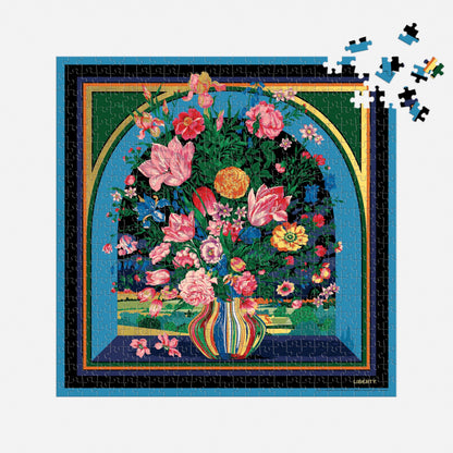 Galison Liberty Vista – 500 Piece Book Puzzle with Iconic Botanical Liberty Heirloom Print Artwork Packaged in Magnetic Keepsake Book Sized Box