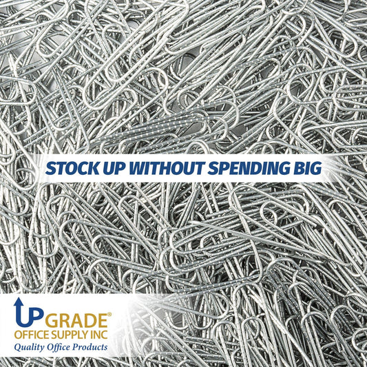 Upgrade Office Supply No. 1 Non Skid Paper Clips, 1.2 Inch, 3000 Count (30 Boxes of 100), Silver, Made in USA