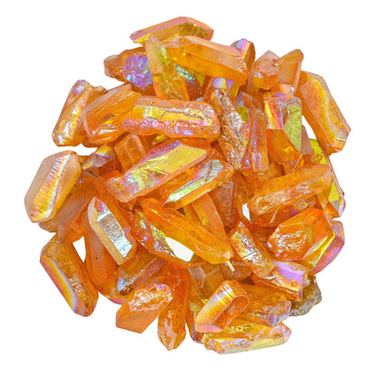 Amazing Gemstone Tangerine Aura Quartz Raw Crystals Point and Healing Stones, Natural Rocks for Meditation and DIY Raw Stones and Crystals (1 lb)