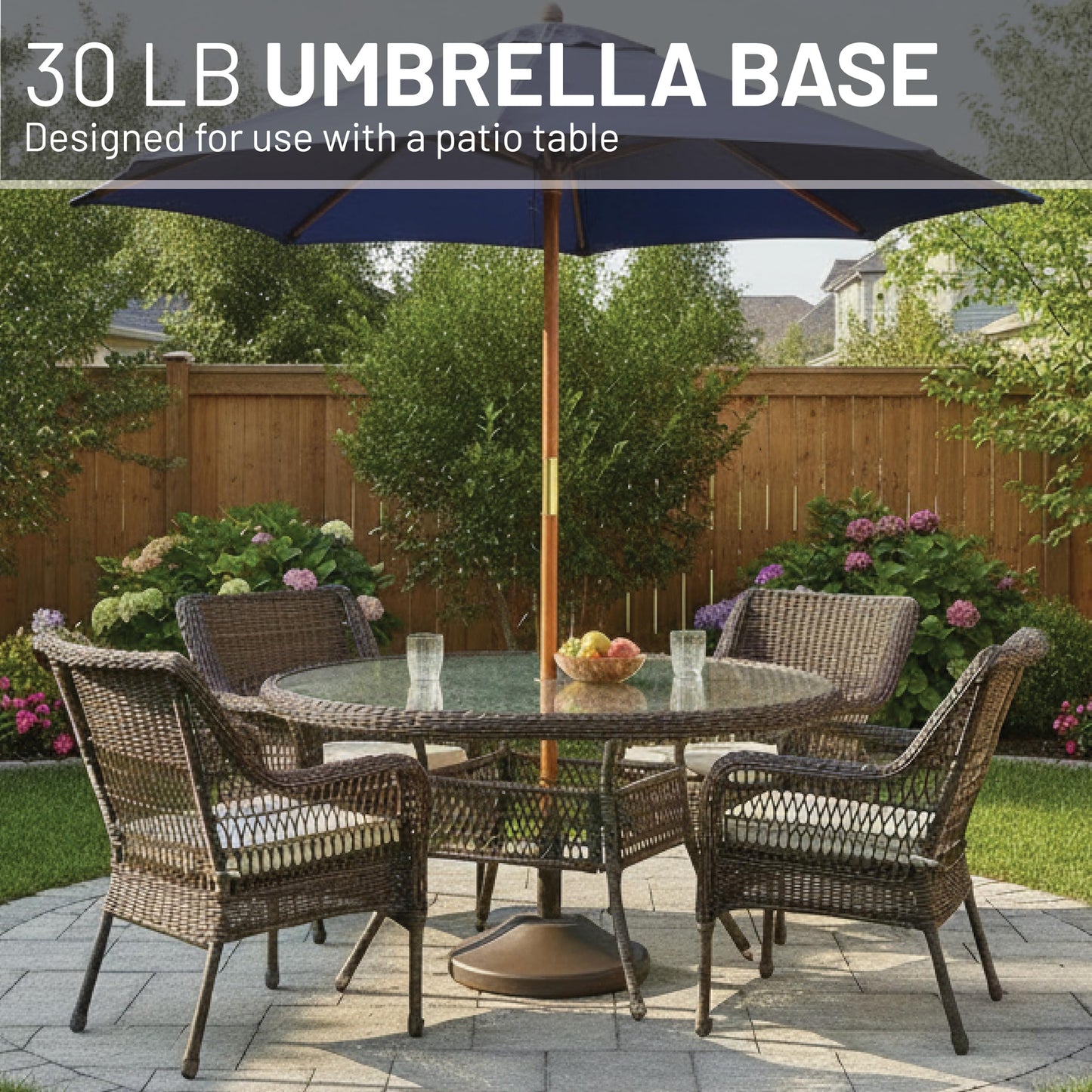 US Weight 30 Pound Umbrella Base - Weighted Umbrella Base for Use with Patio Table – Heavy Duty Base- Made in The USA