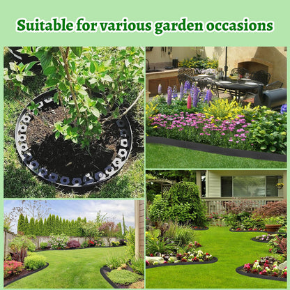 40 ft Fence Edging for Landscaping Include Garden Pruning Scissors,40 Spikes,40 ft Lawn Edging Edging for Landscaping Edging and Garden Edging and Garden Border(Black-40ft)