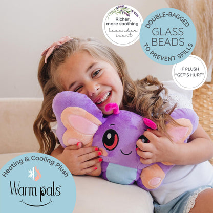 Bella Butterfly - Microwavable & Weighted Plush Stuffed Animal - Heated Plushie for Warmth - Cute, Soft, Cozy Toy for Adults & Children (Boys, Girls, & Toddlers) by Warm Pals