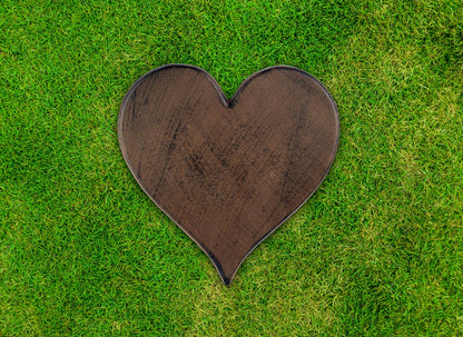 Heart Cast Iron Stepping Stone, 12-Inch