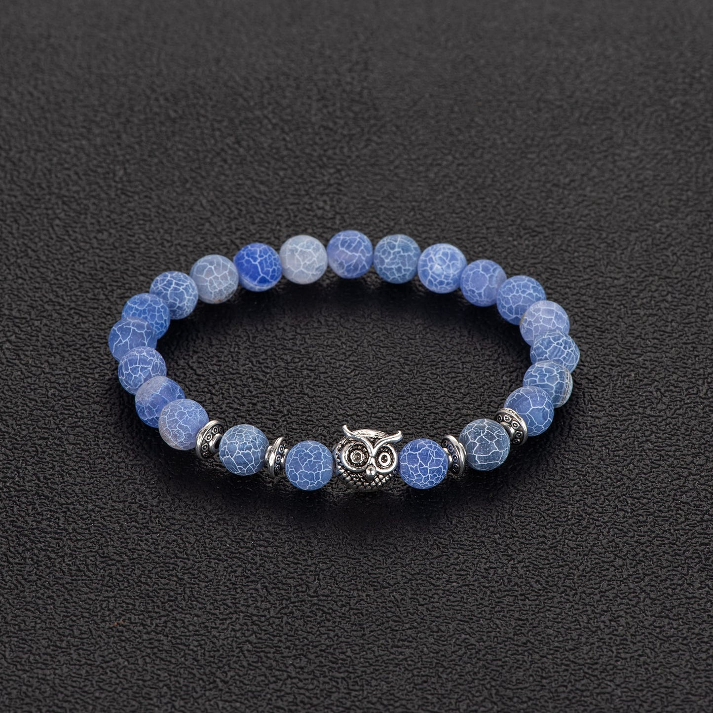 Softones Owl Gifts Owl Bracelets Healing Crystals Bracelet for Women Men Spiritual Energy Beaded Bracelet Set Gifts
