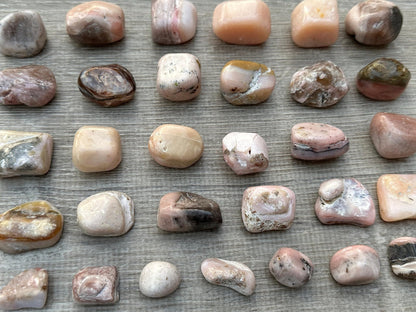 GAF TREASURES 5 Pcs Pink Opal Tumbled Stones, Polished Pink Opal Gemstone, Pink Opal Healing Crystals (Pink Opal)